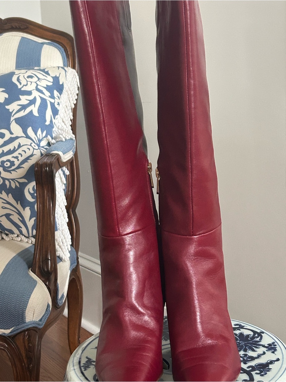 Sam Edelman Tall Leather Burgundy Boot - Picture 5 of 13